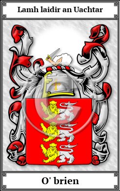 O' brien Family Crest Download (JPG)  Book Plated - 150 DPI